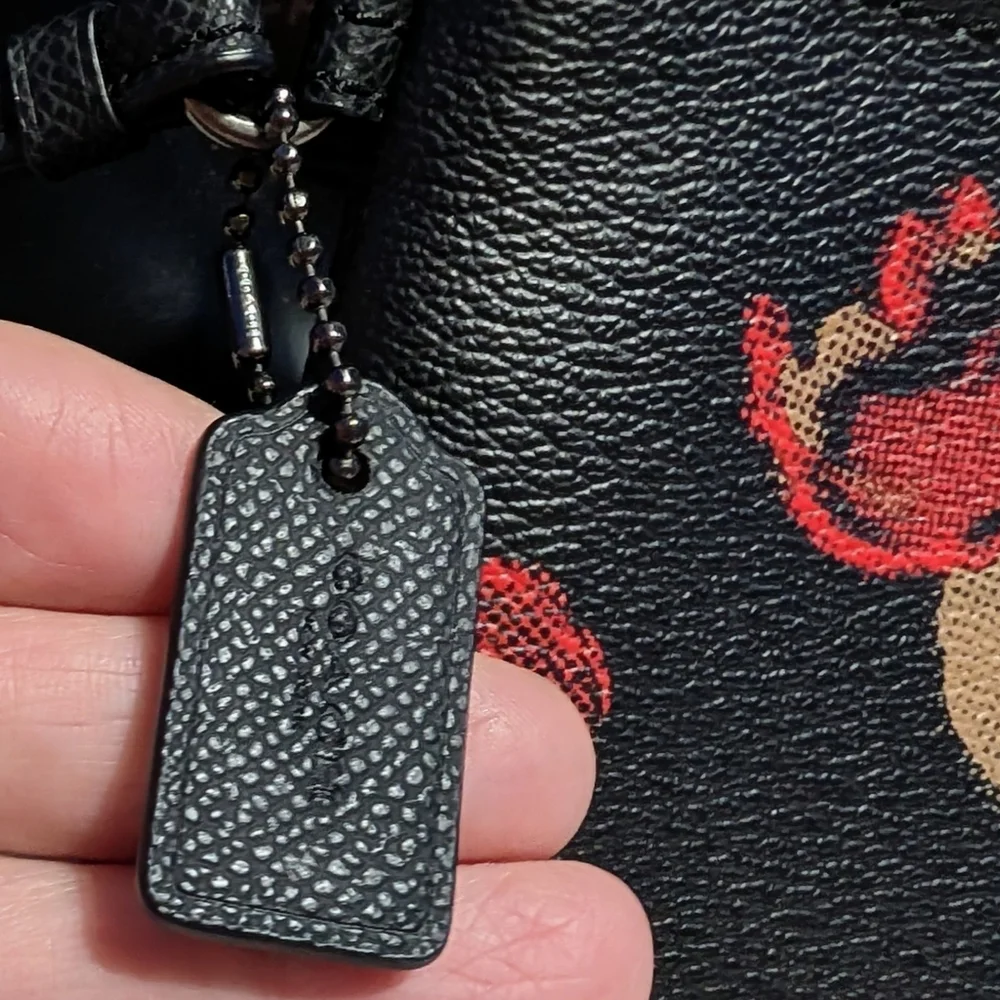 Coach Black Leather Poppy Wristlet with Dust Bag - NEW🔥